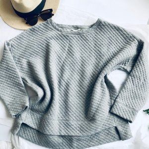 Eileen Fisher Quilted Grey long sleeve Top Small